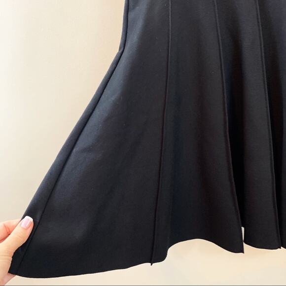 Parker Tara Black Fit & Flare Ribbed Short Sleeve Dress - Picture 4 of 6